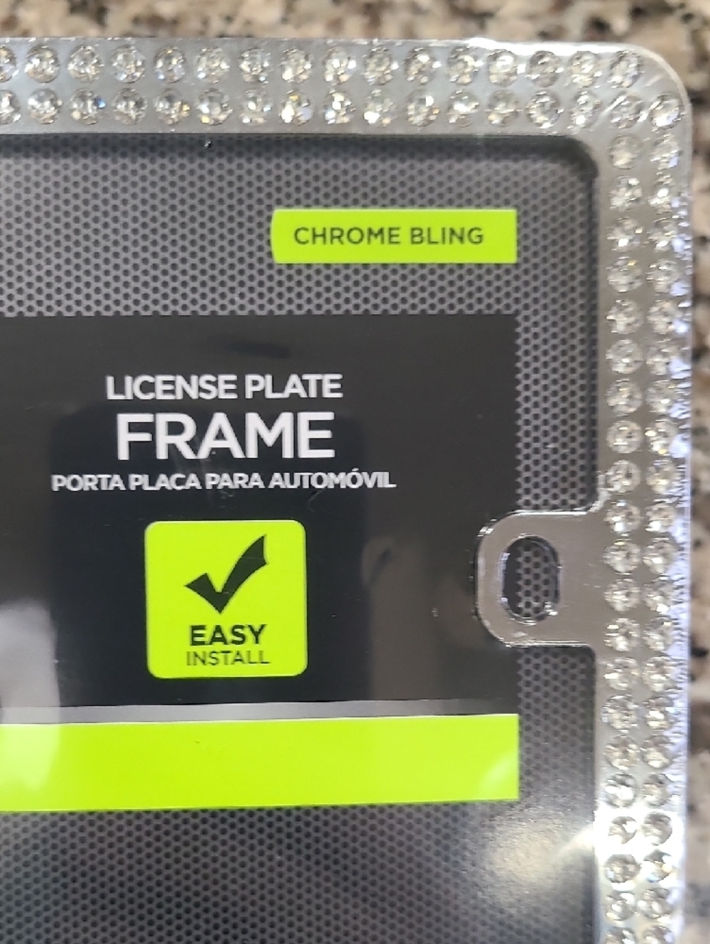 NEW Set - Rhinestone License Plate Frame - Silver And Black Bling - Picture 4 of 7